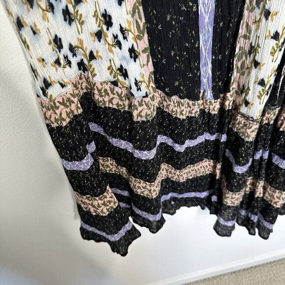 Steve Madden Tassel Tie Front Kimono Duster Floral Patchwork OS Boho Hippie - Picture 5 of 11